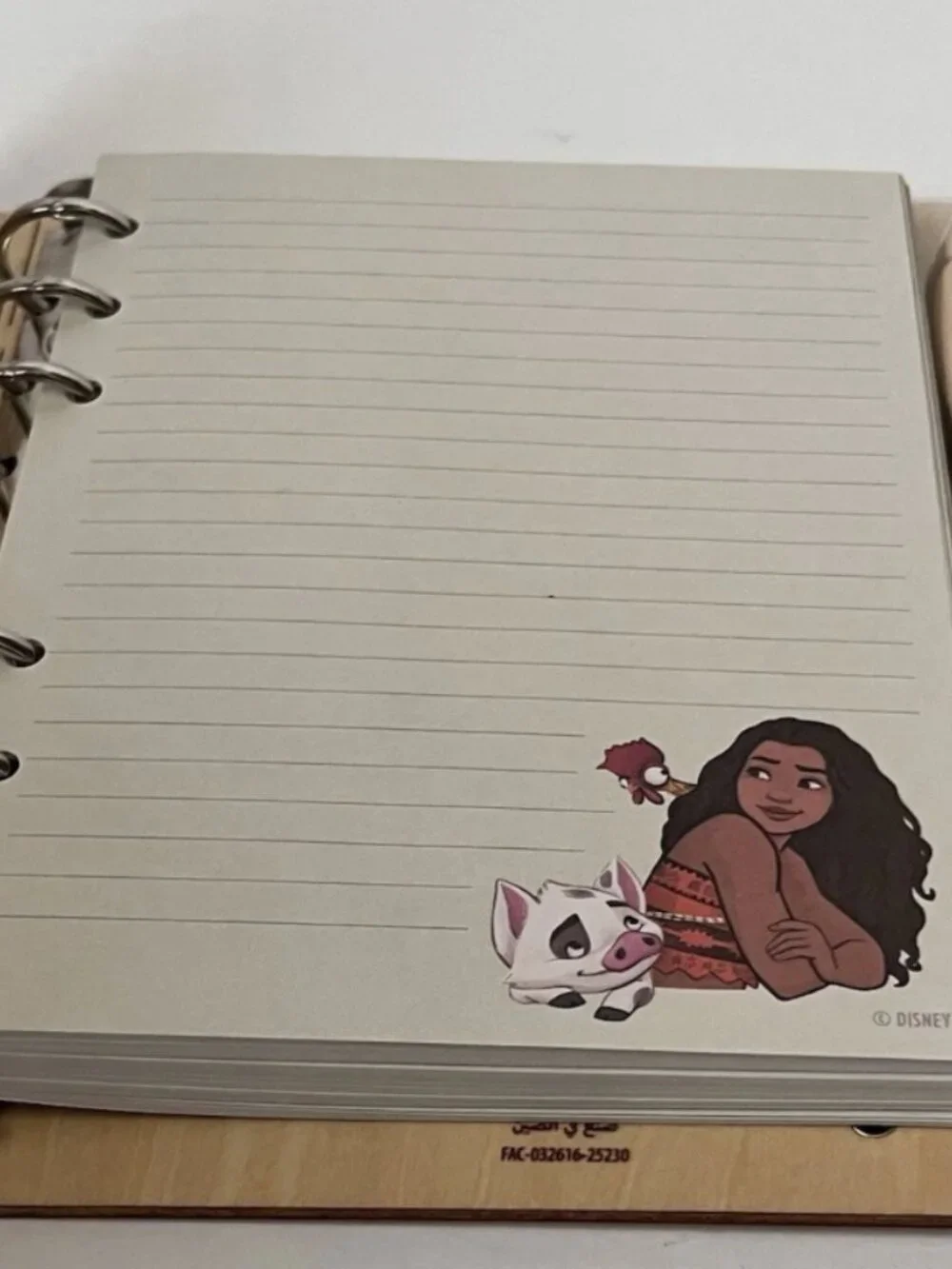 Disney Parks Moana Wooden Journal Notebook with Oar Pen